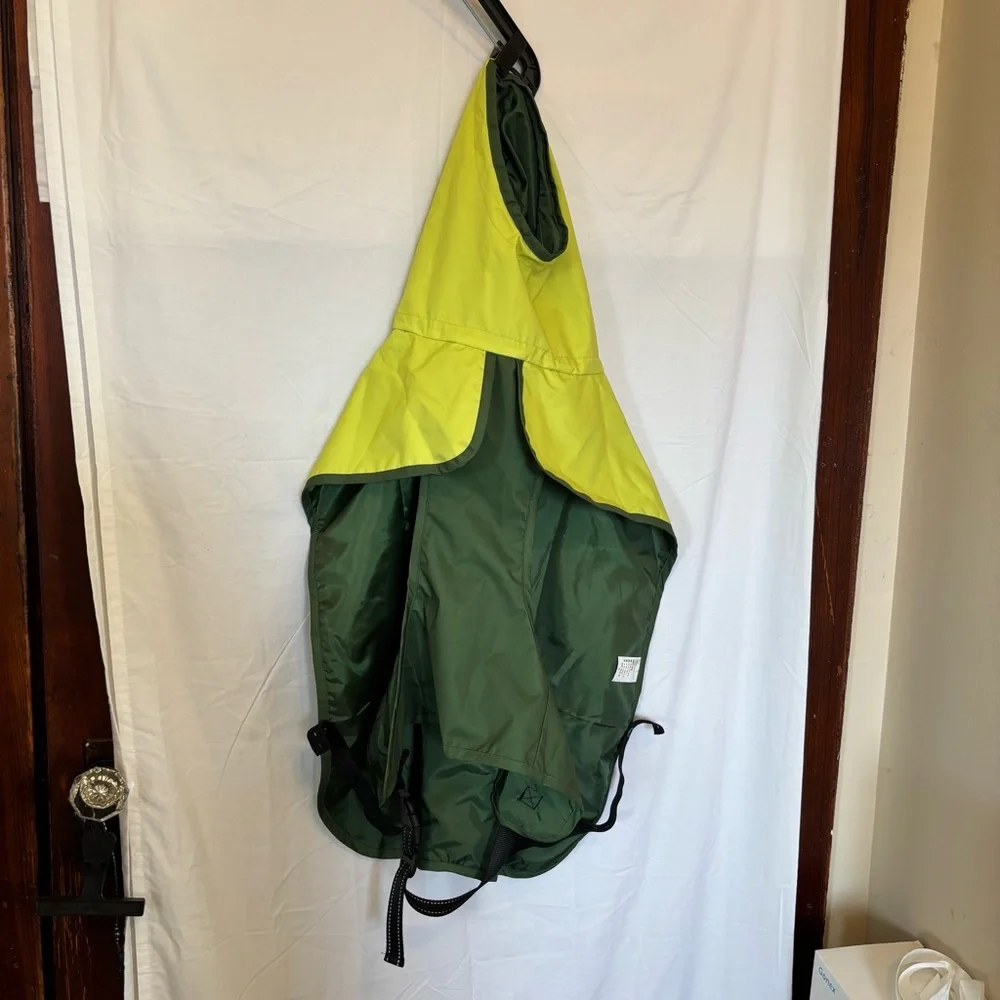 Green Hooded Dog Rain Poncho